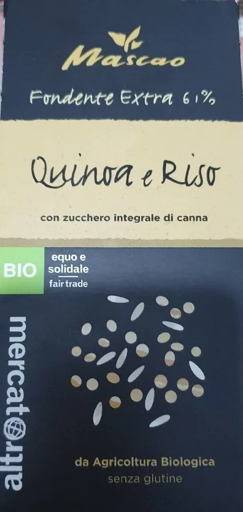 Mascao Fondente Extra 61% Quinoa e Riso