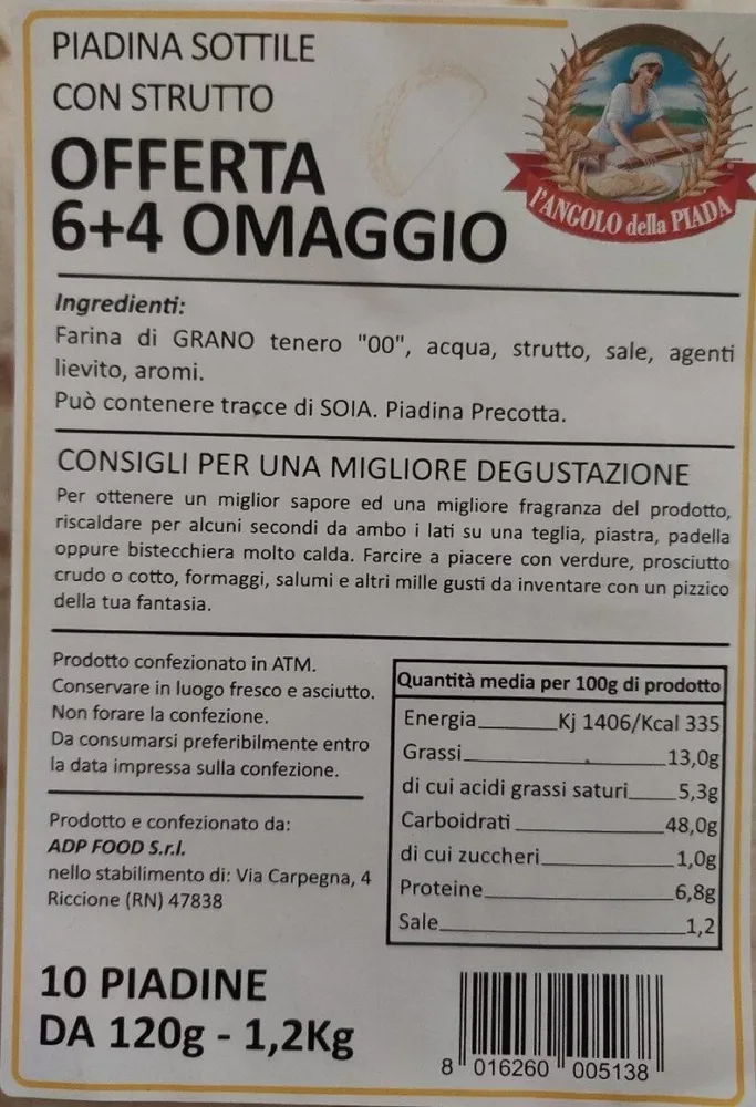 Pagina sottile con strutto
