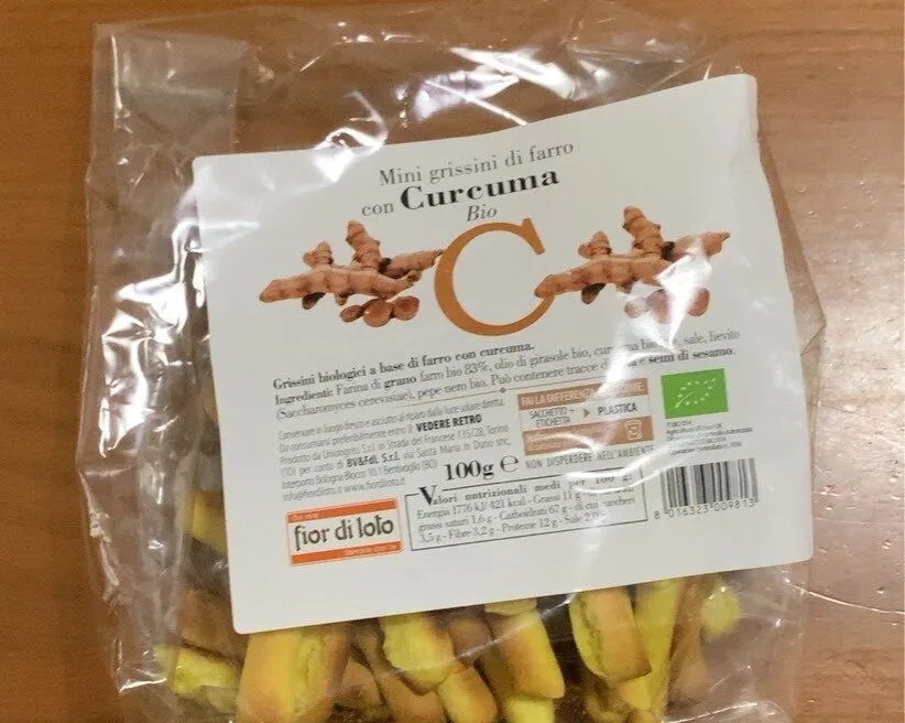 Mini grissini di farro con curcuma bio