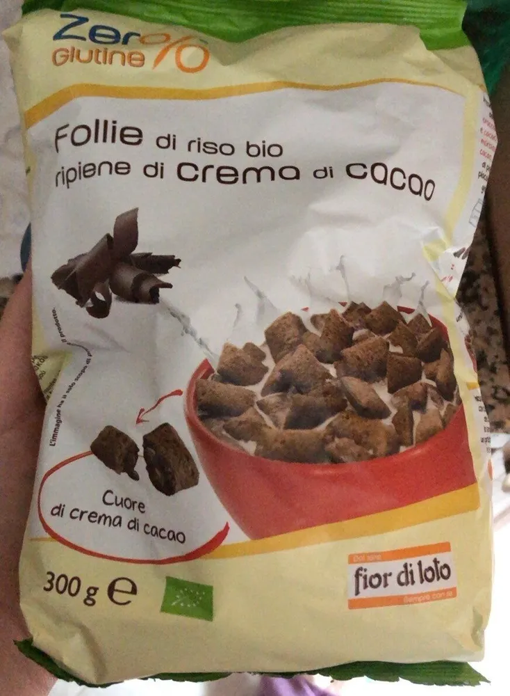Follie di riso Bio ripiene di crema di cacao