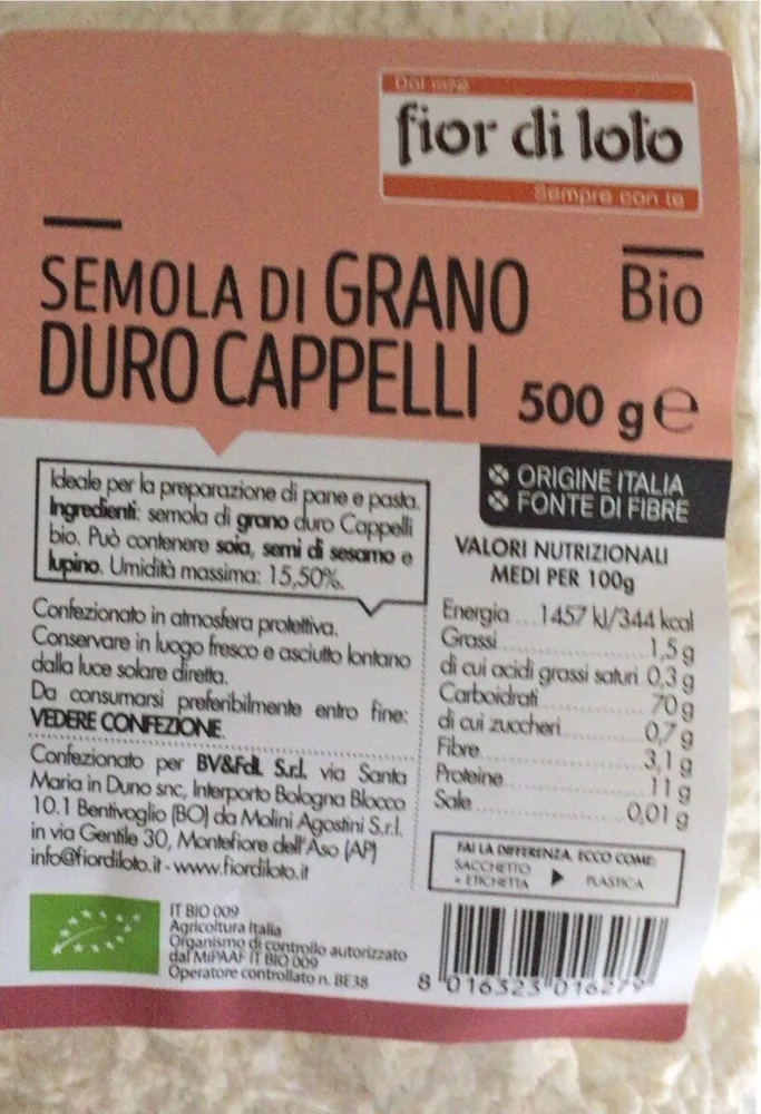 Semola di grano duro cappelli