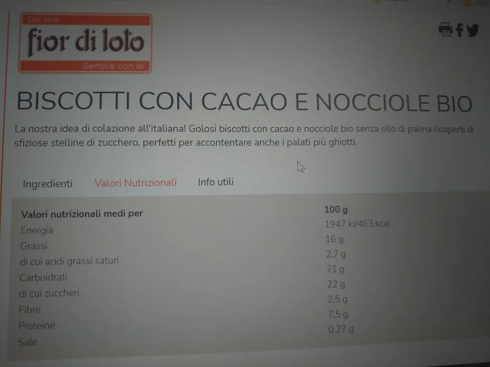 Fior di loto Biscotti con cacao e nocciole bio