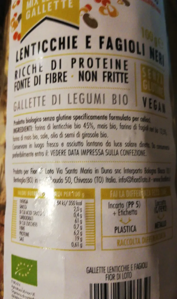 Gallette lenticchie e fagioli neri