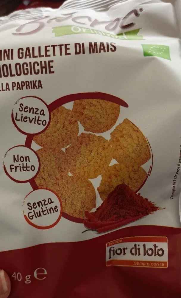Mini gallette di mais biologiche alla paprika