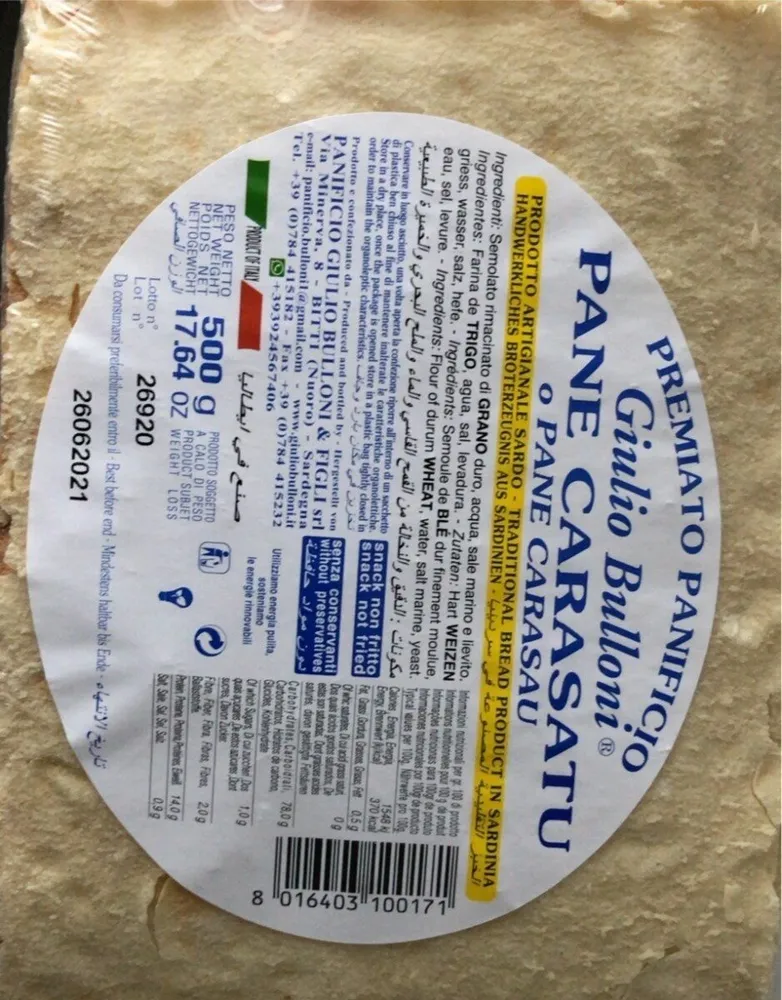 Pane carasatu