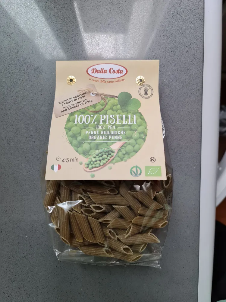 Organic penne 100% pea piselli