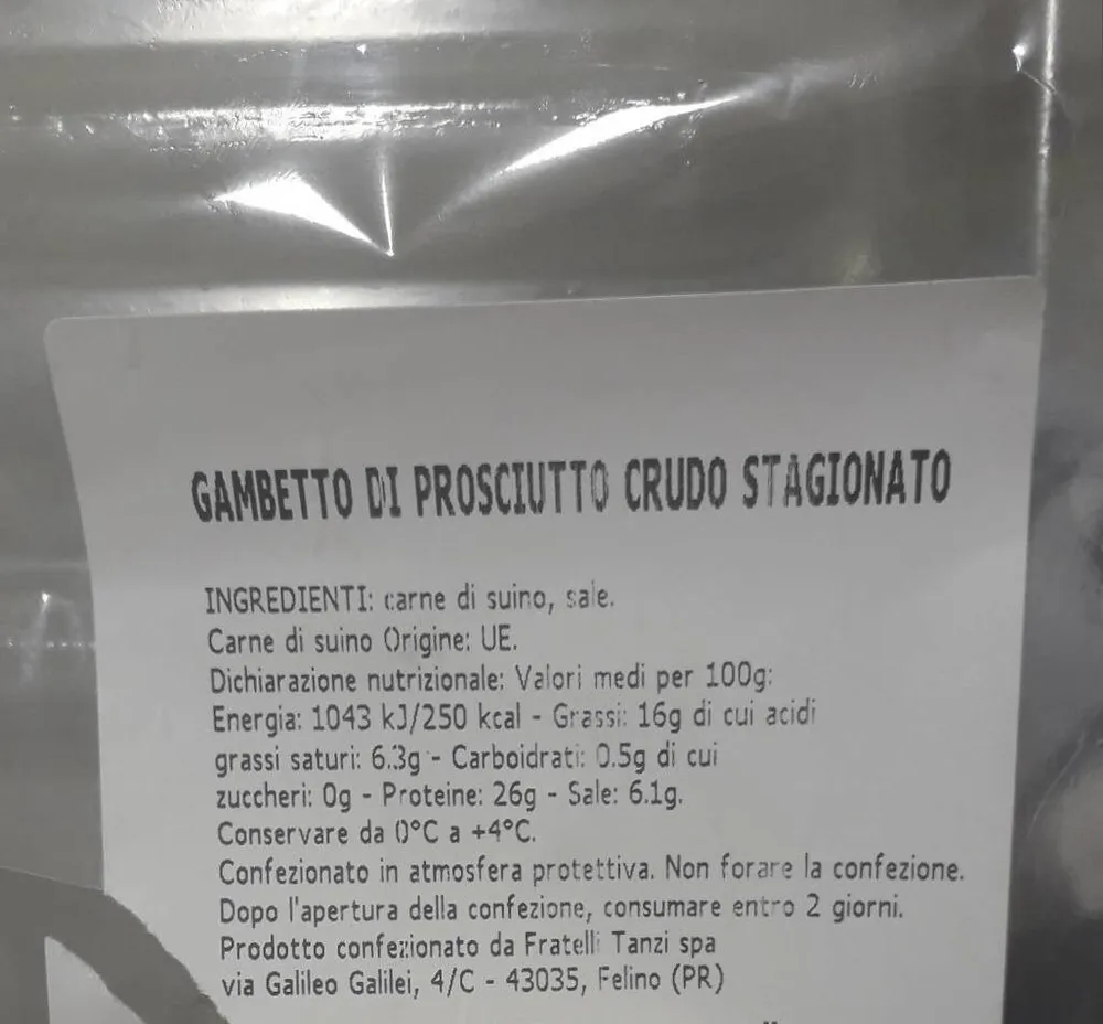 Gambetto di prosciutto crudo stagionato
