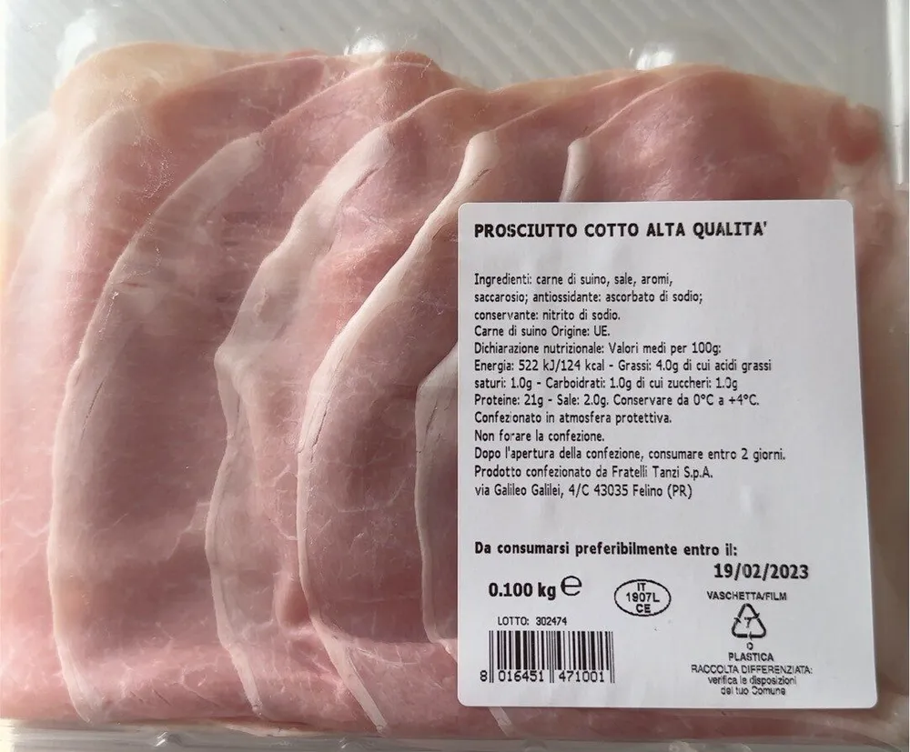 Prosciutto cotto alta qualità