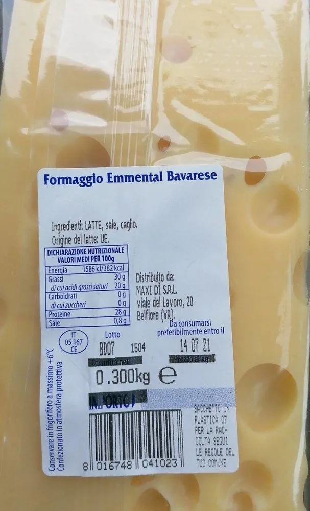 Formaggio Emmental Bavarese