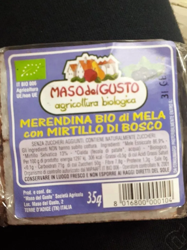 Merendina bio di mela con mirtillo di bosco