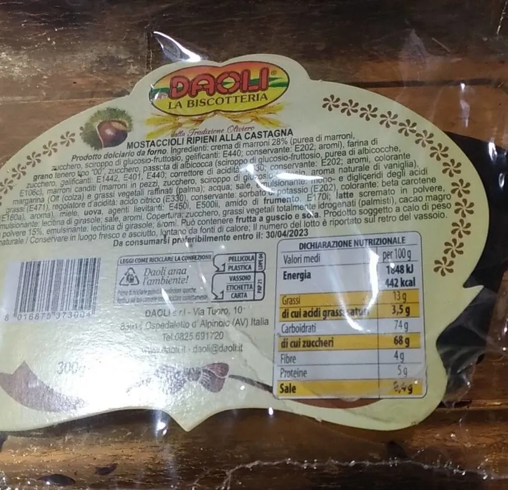 Mostaccioli ripieni alla castagna