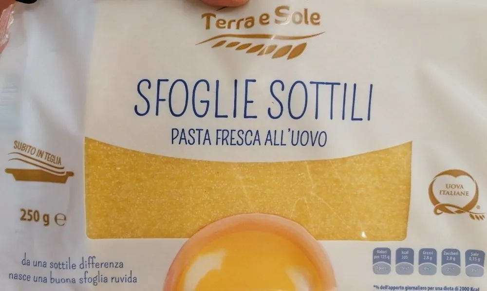 Sfoglie sottili fresca all uovo