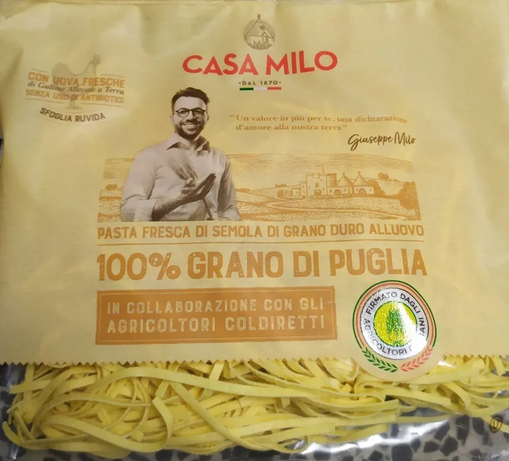 Pasta fresca di semola di grano duro all'uovo