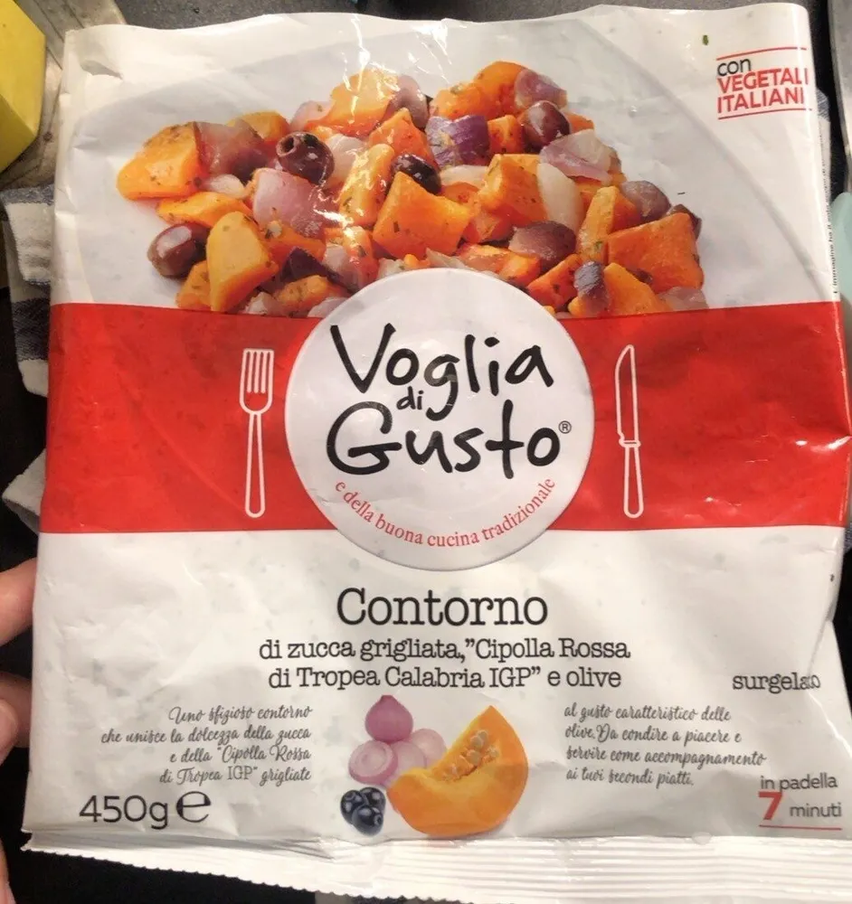 Contorno di zucca grigliata  cipolla rossa e olive