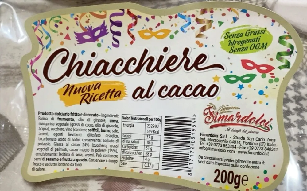 Chiacchiere al cacao