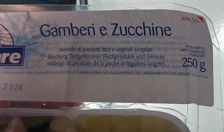 gamberi e zucchine