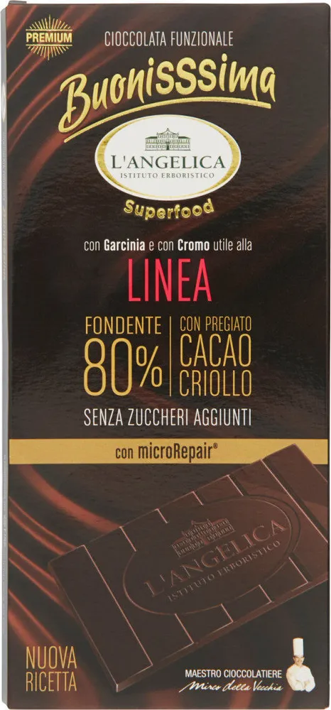 Cioccolato fondente funzionale con edulcorante