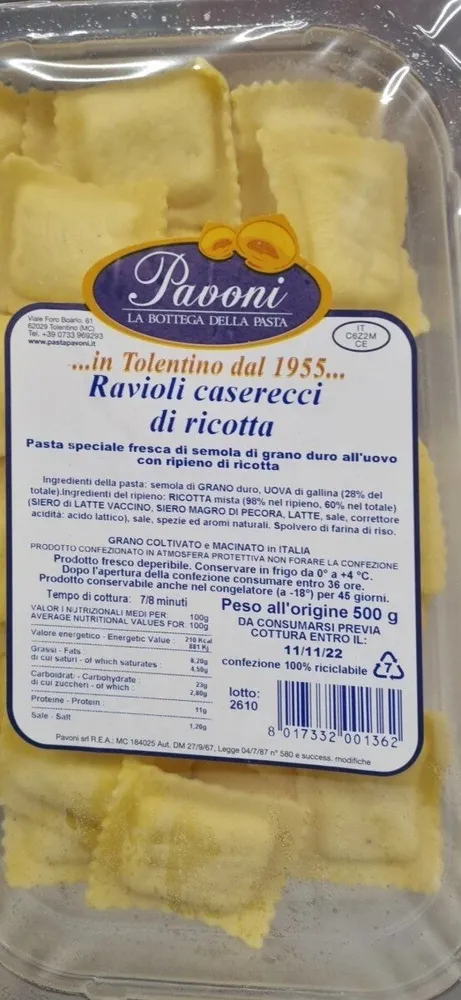 Ravioli Caserecci di Ricotta
