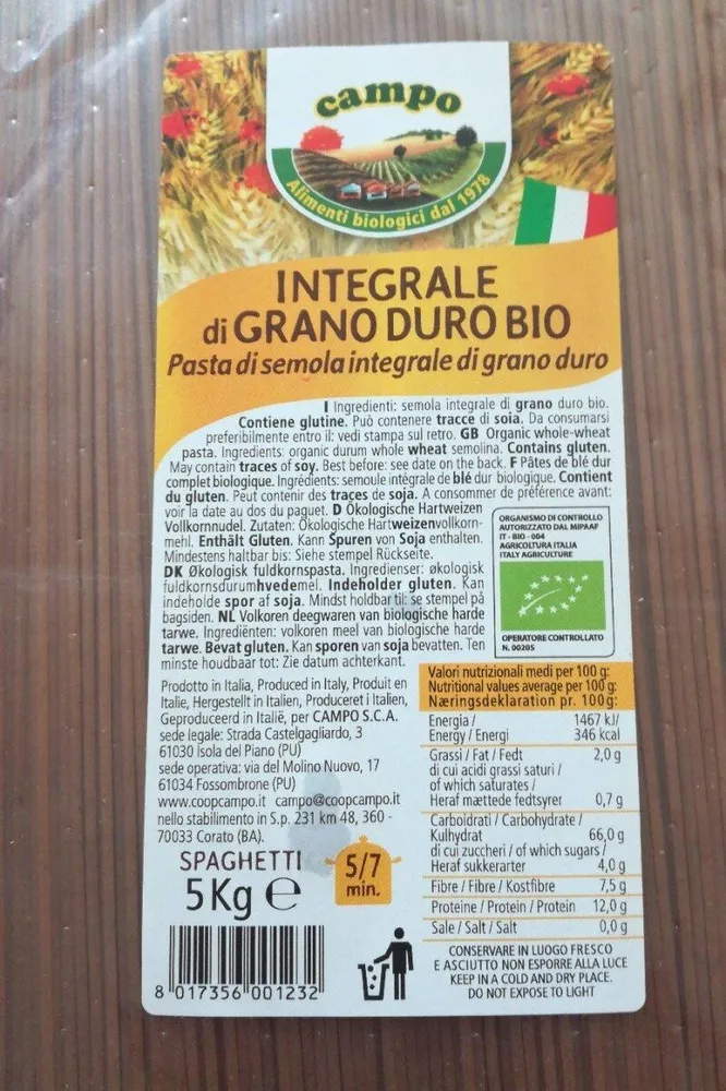 Spaghetti intégral Bio