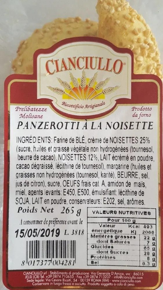 Panzerotti à la noisette