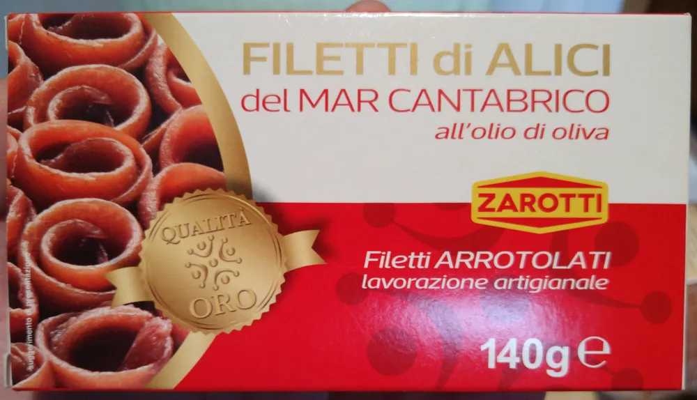 filetti di alici del Mar cantabrico