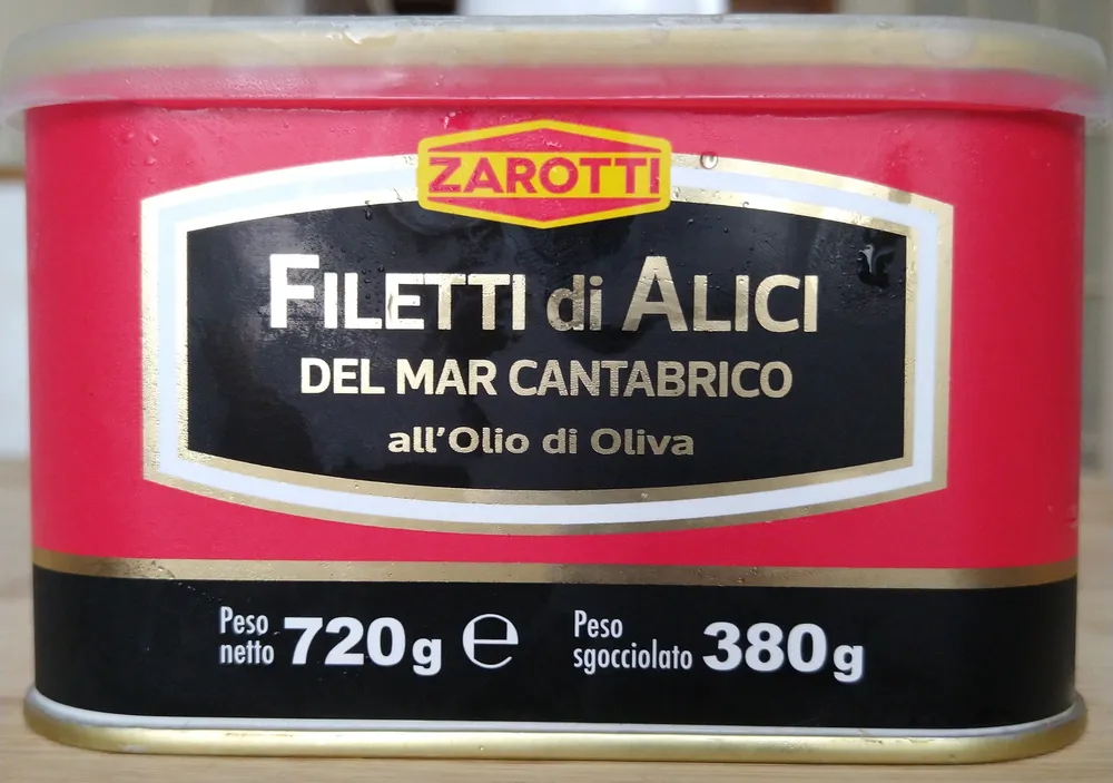 Filetti di alici del mar cantabrico