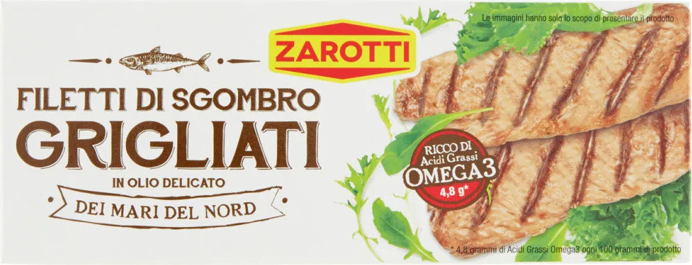 Filetti di sgombro grigliati dei mari del nord in olio delicato
