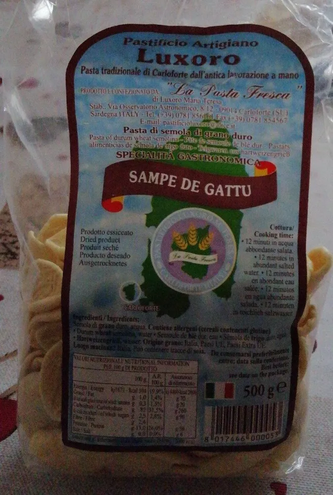 Pasta di semola di grano duro SAMPA DE GATTU