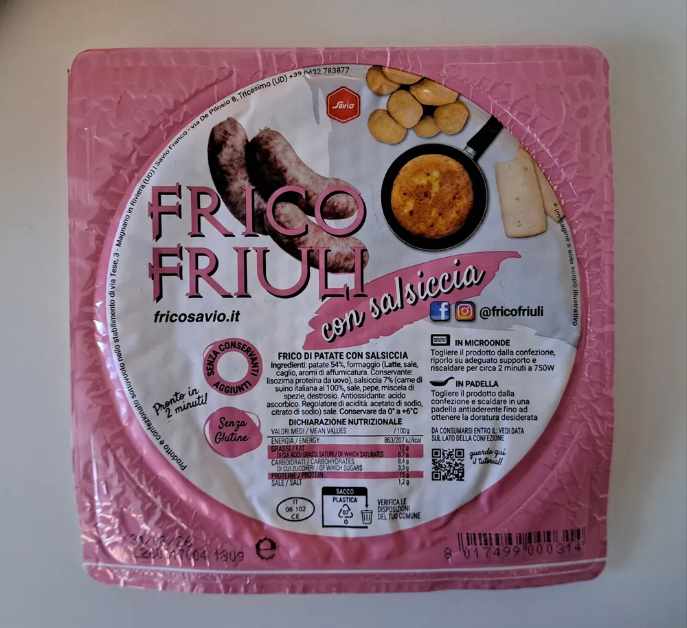 Frico Friuli, con salsiccia