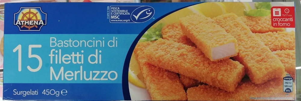 Bastoncini di filetti di merluzzo