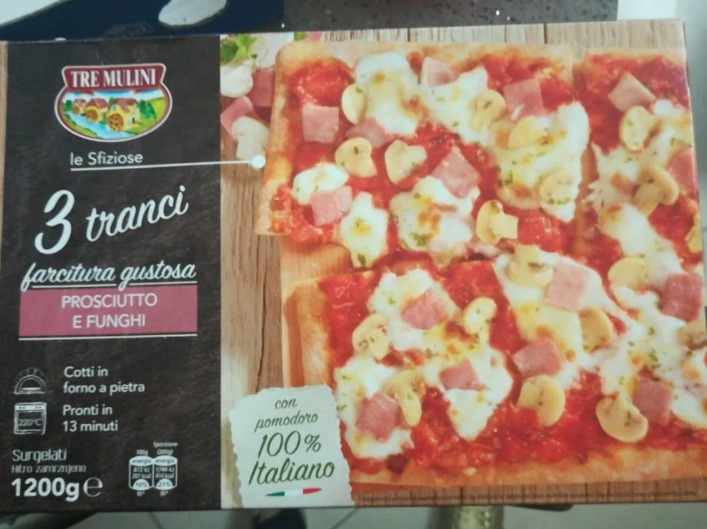 Le sfiziose 3 tranci prosciutto e funghi
