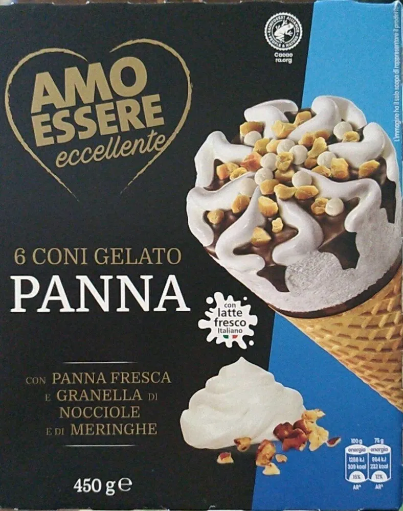 6 coni gelato alla panna