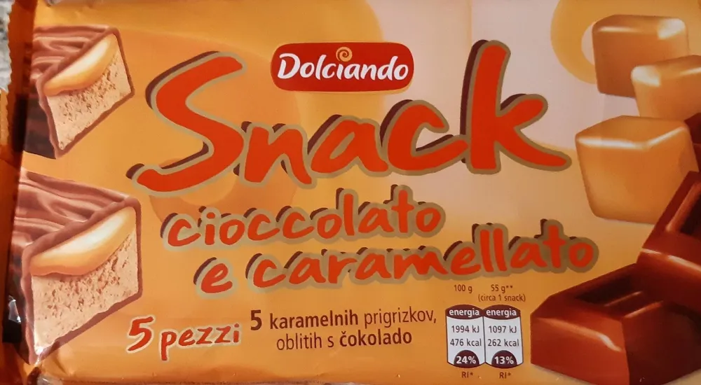 Snack cioccolato e caramellato