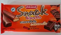 Snack biscotto cioccolato caramello
