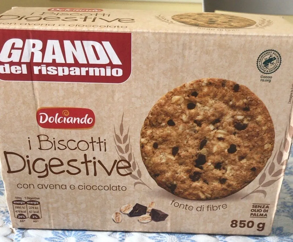 Biscotti digestive avena e cioccolato