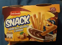 Snack crema alle nocciole e grissini