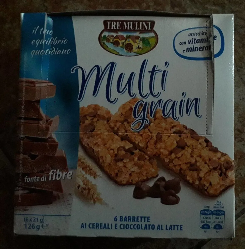 Multi grain barrette ai cereali e cioccolato al latte