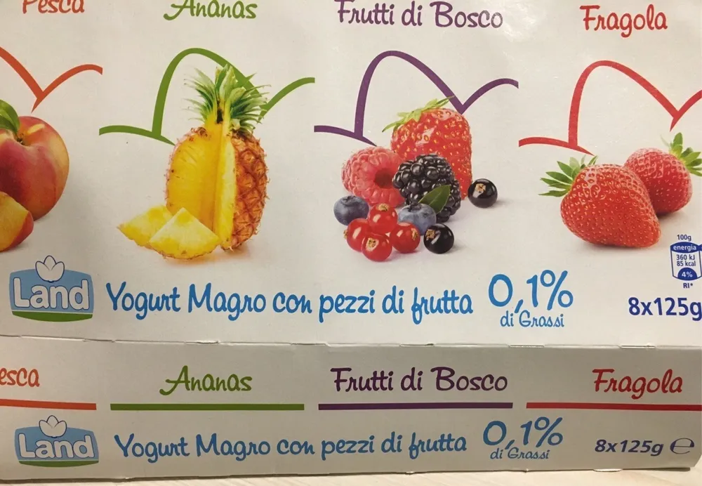 Yogurt magro con pezzi di frutta