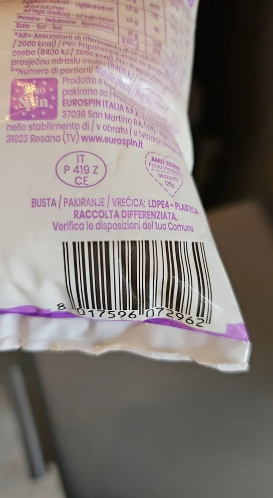 Mozzarella Senza Lattosio