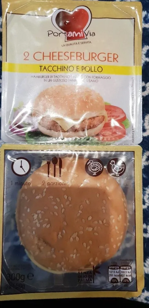 2 cheeseburger tacchino e pollo