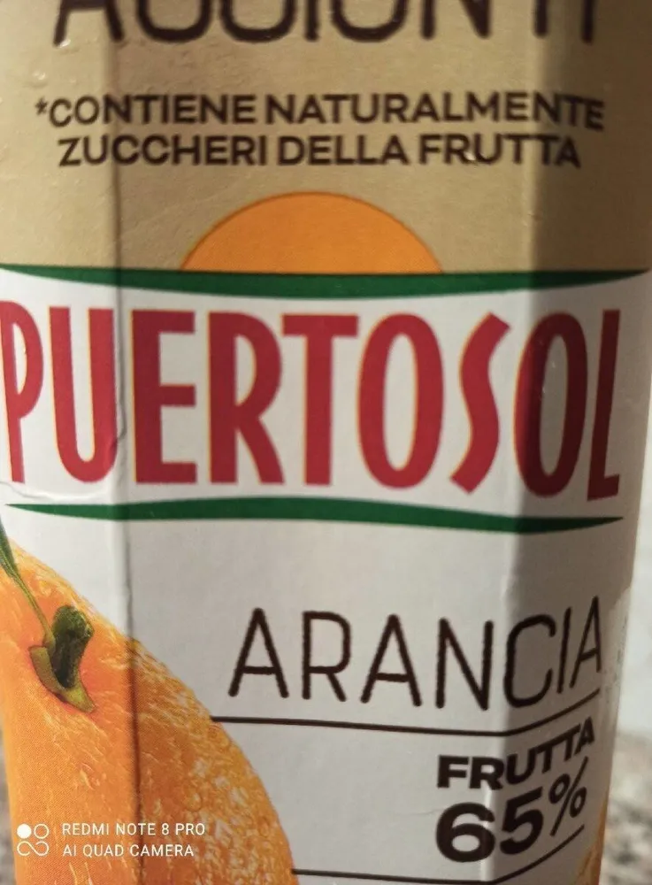Bevanda analcolica a base di succo di arancia da concentrato