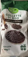 Gallette di riso ricoperte con cioccolato fondente