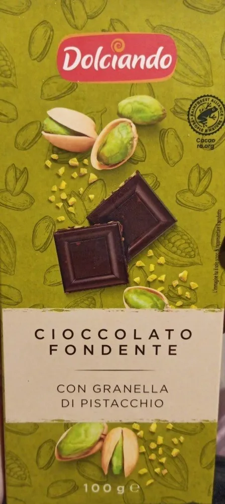 Cioccolato extra fondente con pistacchio