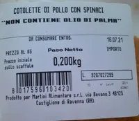 Cotoletta di pollo con spinaci