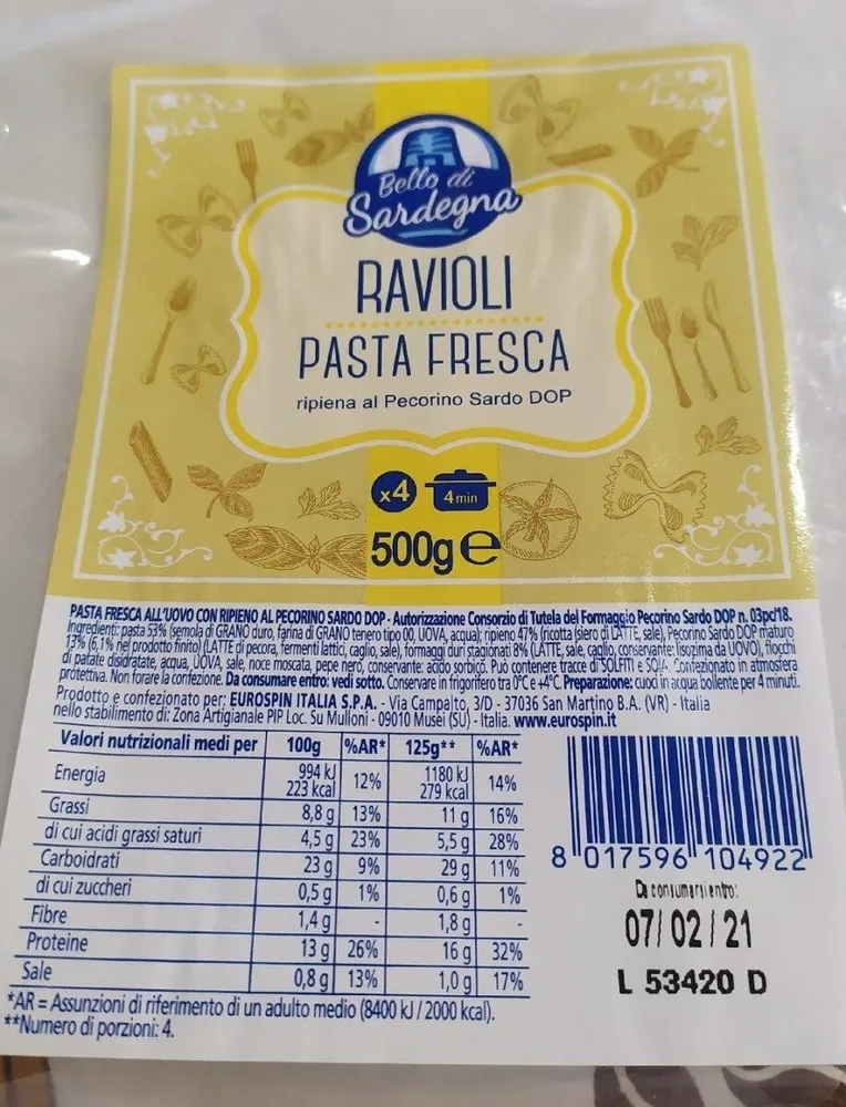 Ravioli pasta fresca