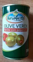 Olive verdi farcite con peperoni