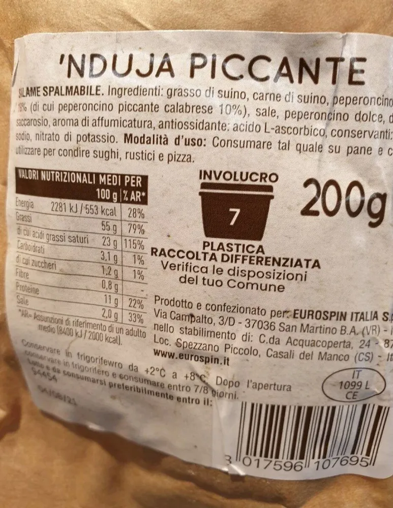 'Nduja piccante