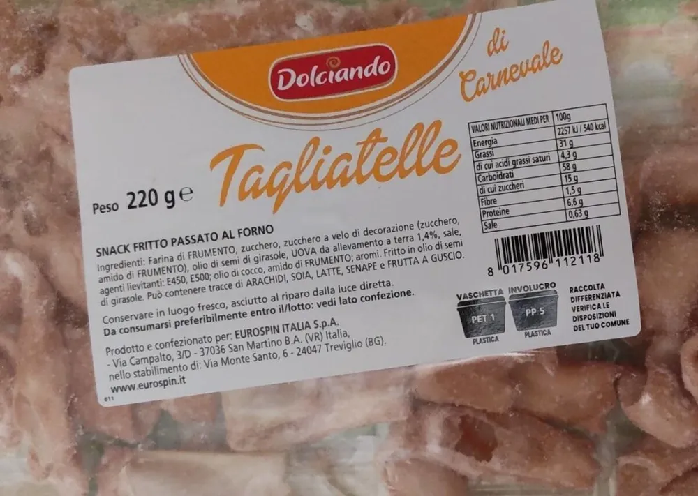 Tagliatelle di carnevale