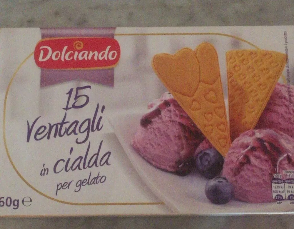 ventagli in cialda per gelato