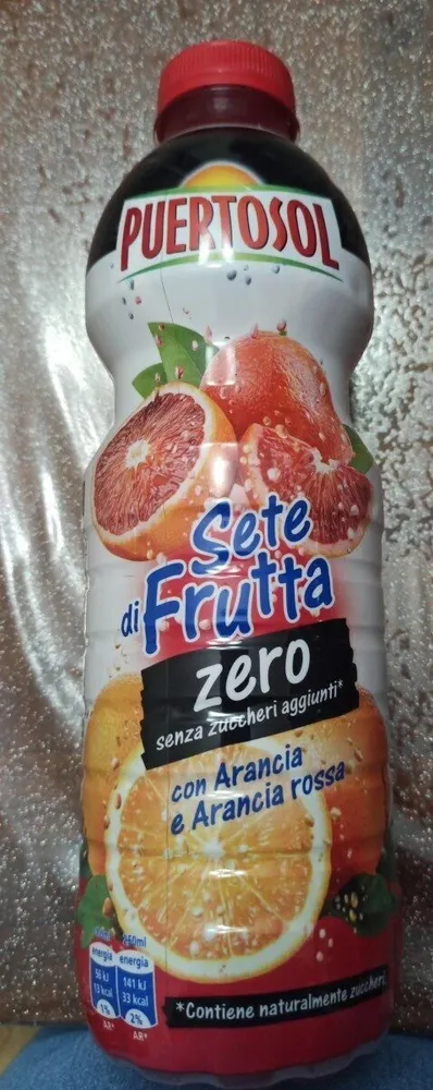 Sete di frutta succo arancia rossa